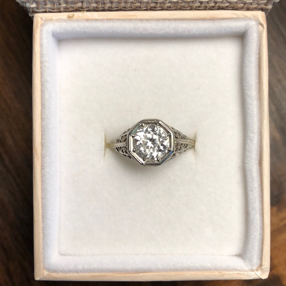 💜HP 2.20 CT Edwardian Lab Created Solitaire Ring